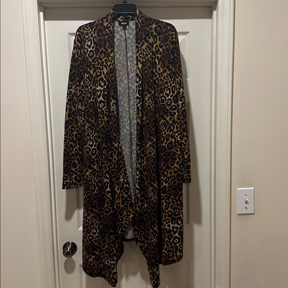 Tacera Animal Print Cardigan